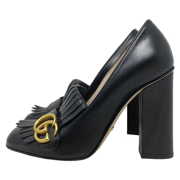 gucci marmont kiltie loafer pump